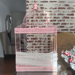 Pink Bird Cage card holder 14 W 25T 7 D